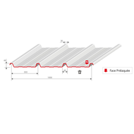 BAC ACIER COVEO 63/100 + FEUTRE REGULATE RAL5008 ROUGE-profil 1000.3.45 BAC ACIER COVEO 63/100 + FEUTRE REGULATE RAL5008 ROUGE-profil 1000.3.45